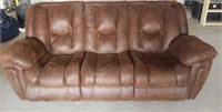 Brown reclining leather couch