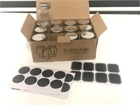 New 12 mini jars with labels