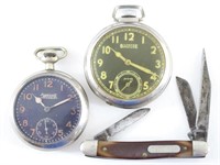 (2) Pocket Watches & Old Timer Pocket Knife