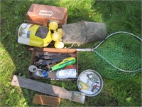 Fishing Tackle, Filet Knives, Net, Minnow Bucket
