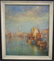 (after) Thomas Moran The Harbor at Venice O/B