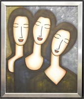 Acrylic on Canvas - Contemporary Three Graces