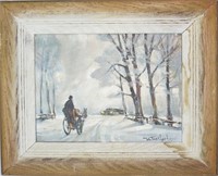 1957 Bela de Tirefort O/B Winter Landscape