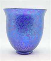 Loetz Blue Oil Spot Glass Vase