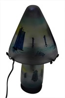 Signed Latour Cameo Glass Lamp