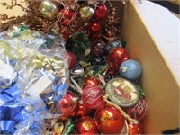 Christmas selection; box full of ornaments & more