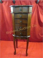 Jewelry Armoire w/ 4 Drawers & Mirrored Top