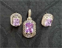 3 Piece pendant and earring set