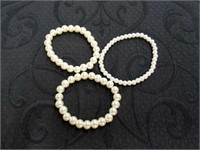3 faux pearl bracelets
