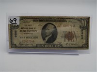 1929 $10 NATIONAL CURRENCY "THE FIRST NATIONAL