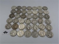 LOT, (41) ASSORTED US QUARTERS, (2) STANDING