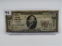 1929 $10 NATIONAL CURRENCY "THE PACIFIC NATIONAL