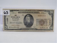 1929 $20 NATIONAL CURRENCY "FIRST NATIONAL BANK