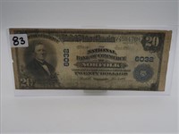 1902 $20 NATIONAL CURRENCY "THE NATIONAL BANK OF