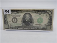 1934A $1000 FEDERAL RESERVE NOTE, CLEVELAND
