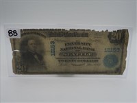 1902 $20 NATIONAL CURRENCY "THE UNIVERSITY