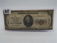 1929 $20 NATIONAL CURRENCY "THE FIRST NATIONAL
