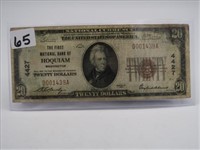 1929 $20 NATIONAL CURRENCY "THE FIRST NATIONAL