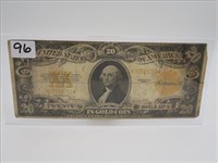 1922 $20 GOLD CERTIFICATE, K52568251