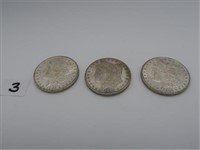 LOT, (3) 1885O MORGAN SILVER DOLLARS