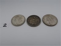 LOT, (3)  MORGAN SILVER DOLLARS, (1) 1881 & (2)