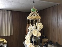 Hanging Shell Decor, Lamp w/ Bamboo Shade