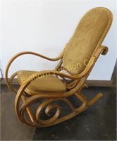 Oak Bentwood Rocking Chair w/ Padded Seat & Back
