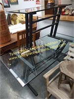 GLASS TOP TABLE AND SIDE UNIT