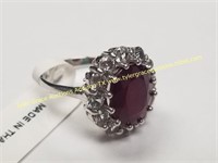STERLING SILVER FACETED GEMSTONE RING