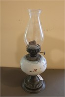 Antique hand painted oil lamp