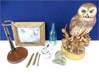 Ceramic Owl, Duck Print, Blue Bottle, & More