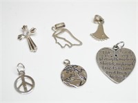 (6) 925 Silver Necklace Pendants