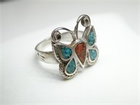 Native Indian Old Pawn Sterling & Turquoise Ring