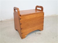 Wood Pegged Storage Bench with Handles