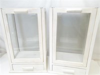 Pair of Small Display Cases - Whitewashed
