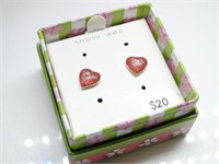 Sterling Silver Heart Post Earrings in Gift Box