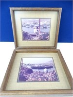 Pair of Framed and Matted copastal Prints