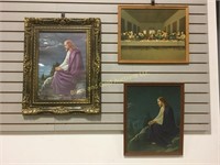 3 Framed religious prints