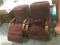 Cushioned rocking and reclining chairs