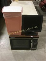 Misc lot of household items including microwave