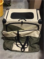 Portable pet tent and matching travel bag