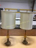2 tall vintage matching lamps