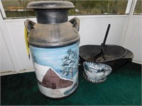 Decorative Milk Can and Coal Bucket