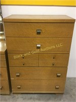 Retro birds eye maple chest of drawers