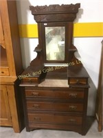 Walnut dresser with mirror