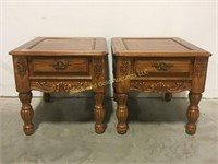 2 very nice oak end tables