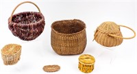 5 Hand Woven Indian Baskets