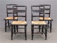 Set Of (4) 19th c. Hitchcock Style Chairs