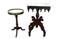 2 Antique Marble Top Side Tables
