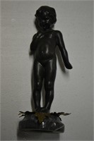 Vintage Young Girl Bronze Sculpture